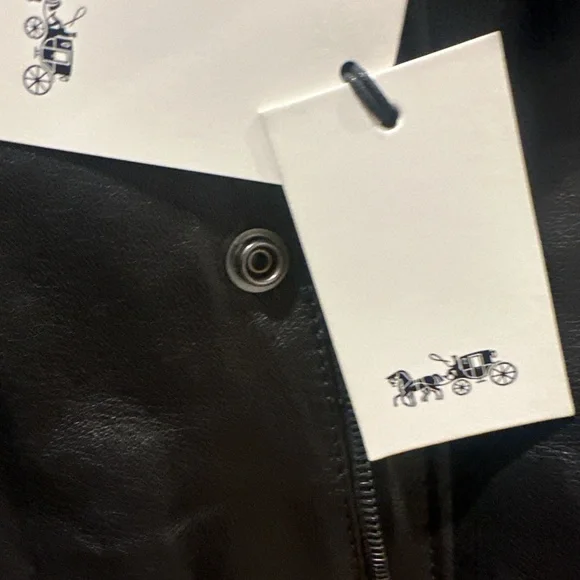 Coach Reversible Leather Souvenir Jacket Black Camel Size 50 L NWT - Picture 7 of 7